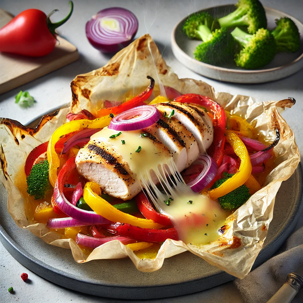 résultat final de Poulet Fajita en Papillote