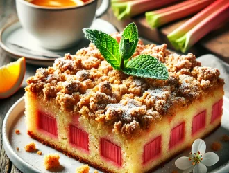 recette de La rhubarbe en Crumb Cake