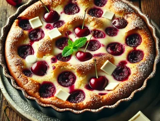 recette des Clafoutis Cerises-Chocolat Blanc