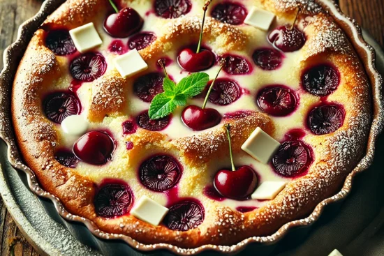 recette des Clafoutis Cerises-Chocolat Blanc