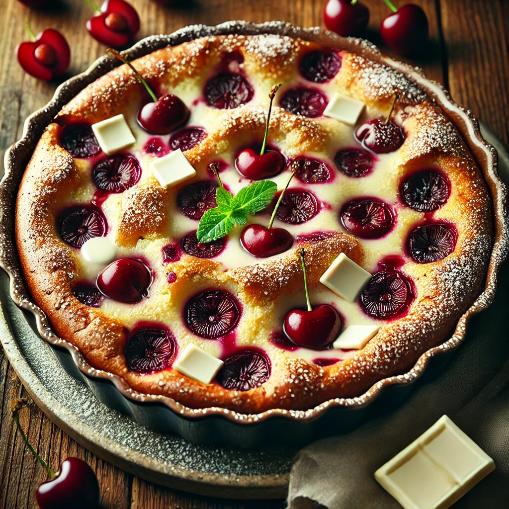 recette des Clafoutis Cerises-Chocolat Blanc