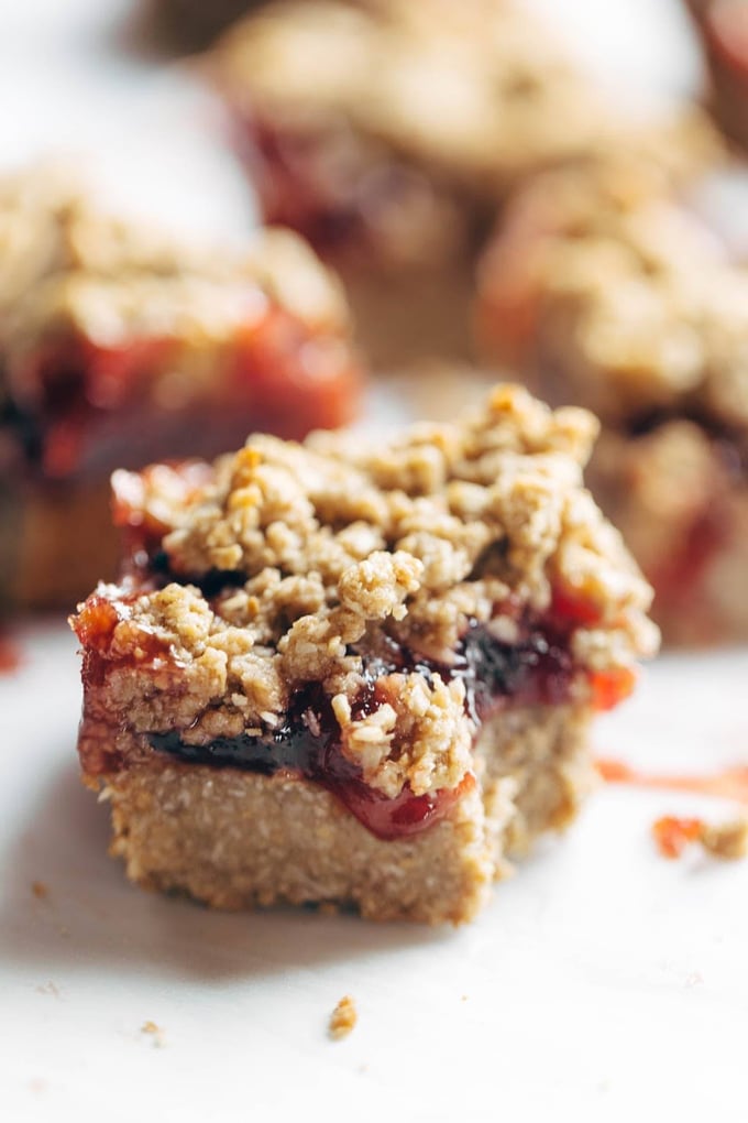 Résultat final des Barres de Crumble à l'Avoine et aux Fraises