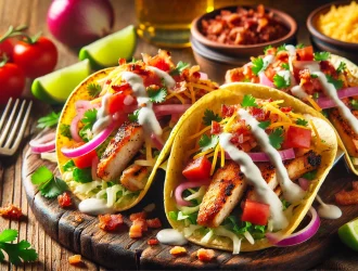 Tacos au Poulet Bacon Ranch Idée Repas Soir