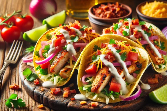 Tacos au Poulet Bacon Ranch Idée Repas Soir