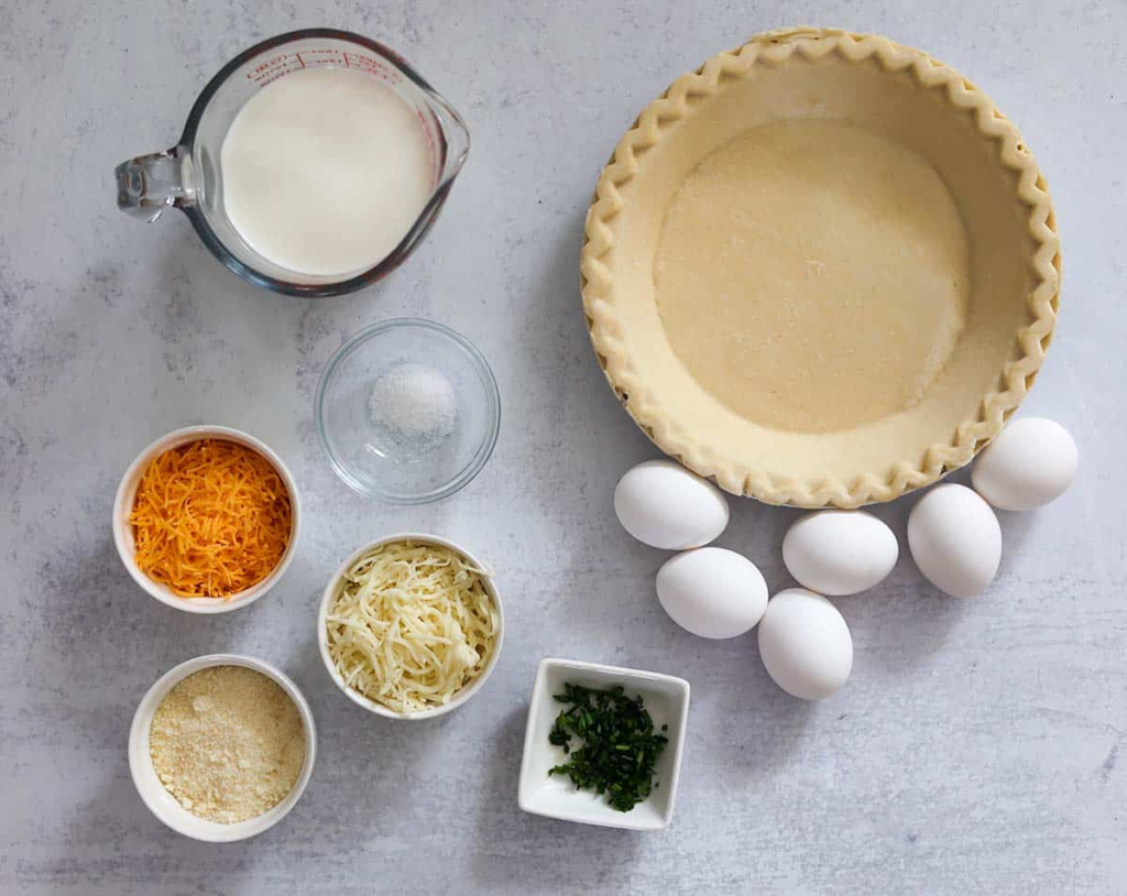 ingredients quiche aux 3 fromages