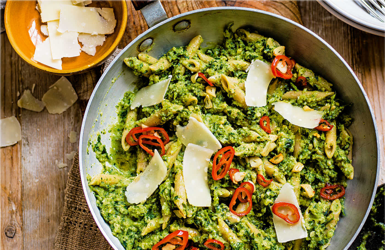 recette rapide et facile de penne au pesto de brocoli