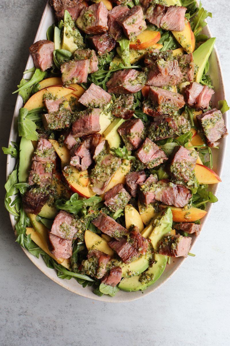 La recette de la Salade de roquette et steak