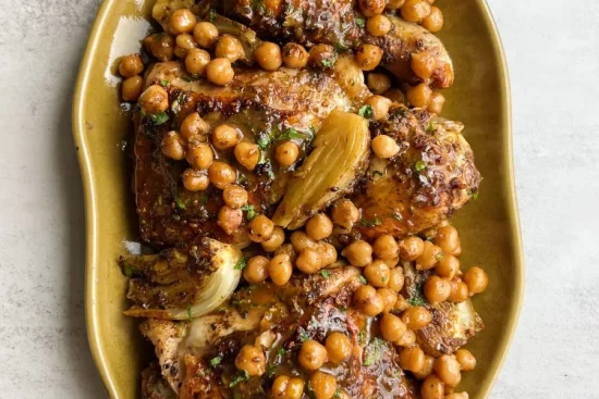 Recette du Poulet au miel et za'atar avec fenouil