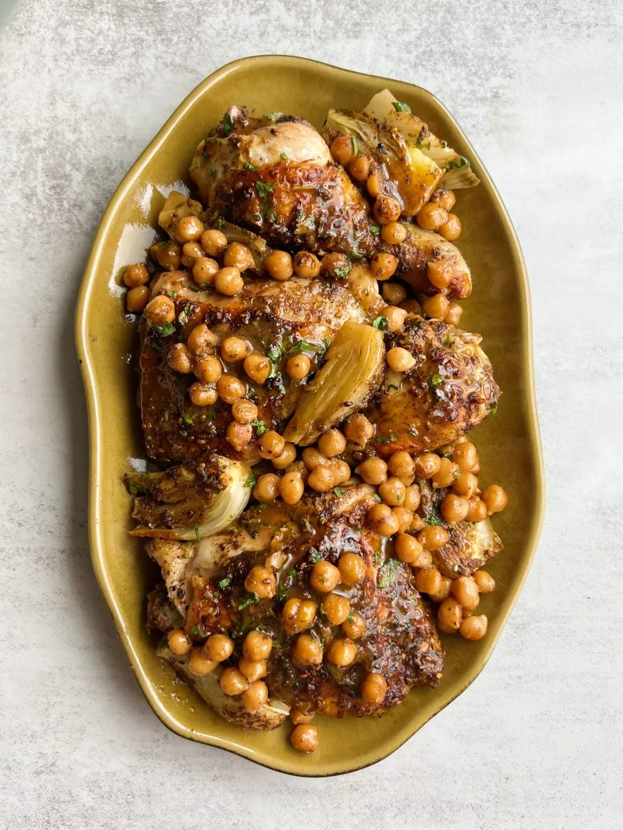 Recette du Poulet au miel et za'atar avec fenouil