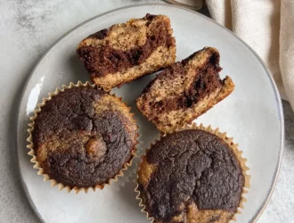 Recette des muffins marbrés à la banane sans gluten