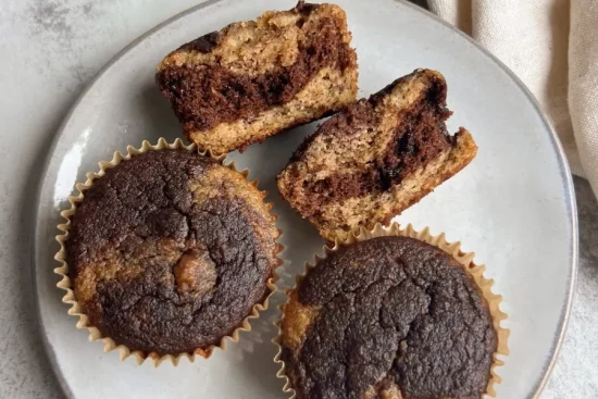 Recette des muffins marbrés à la banane sans gluten