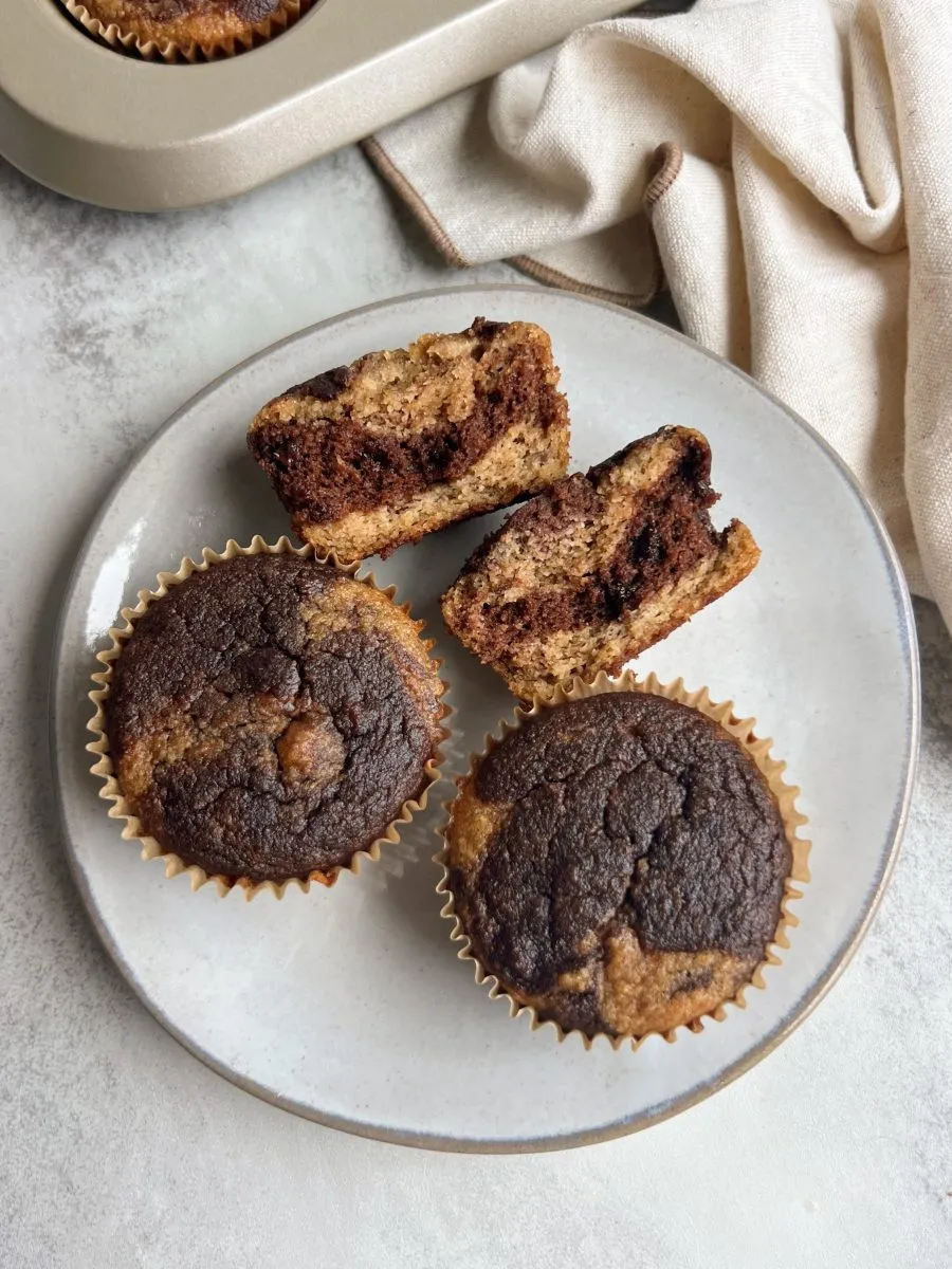 Recette des muffins marbrés à la banane sans gluten