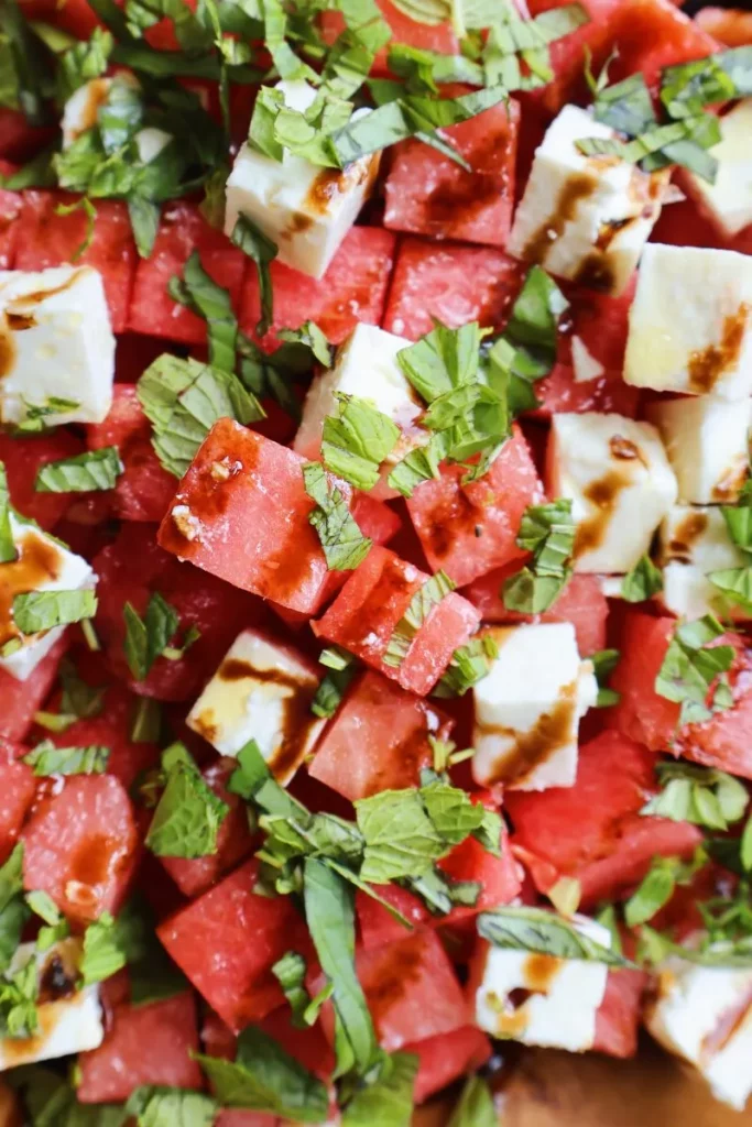 FOCUS SUR LE PLAT FINAL DE LA Salade de pastèque et feta