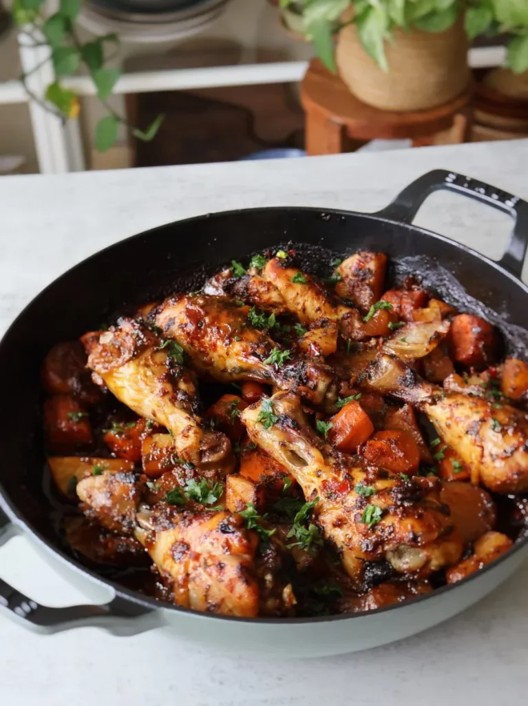 Résuktat final du Poulet à la harissa et légumes