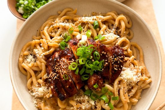 recette des Nouilles à l'Ail avec Poulet Teriyaki