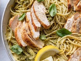 La recette pâtes au pesto avec poulet