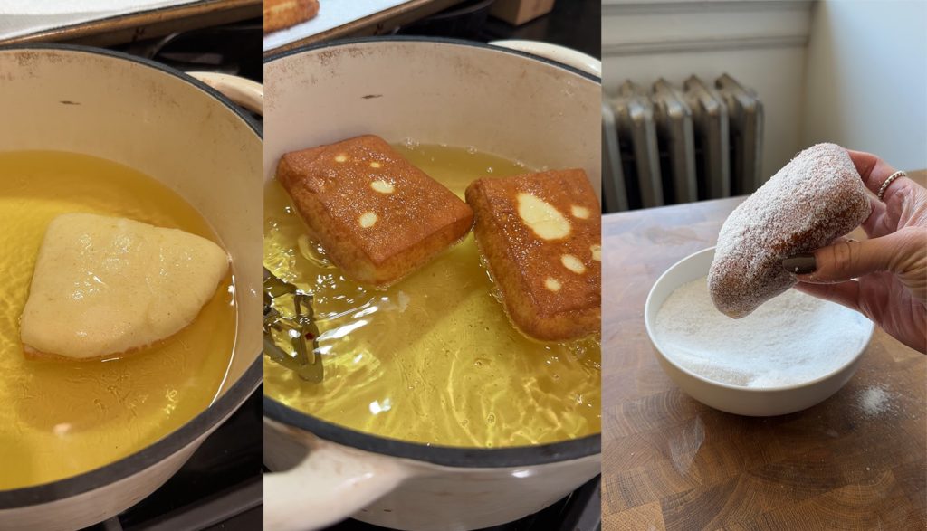 roulemnt les Beignets fourrés à la crème et confiture au sucre