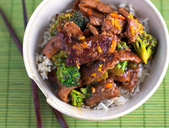 riz avec brocoli et viande