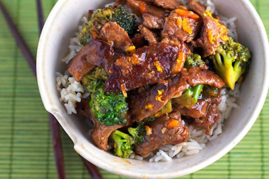 riz avec brocoli et viande