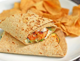 Wrap aux Crevettes à l'Ail et Courgettes