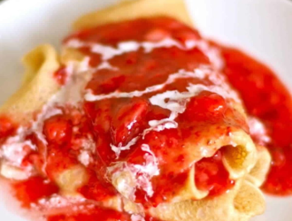 Crêpes aux fraises