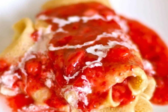 Crêpes aux fraises