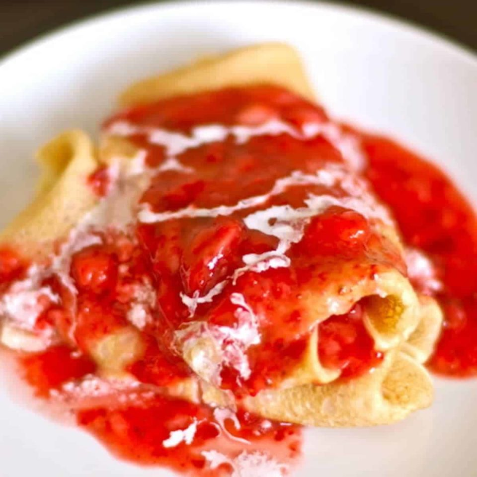 Crêpes aux fraises