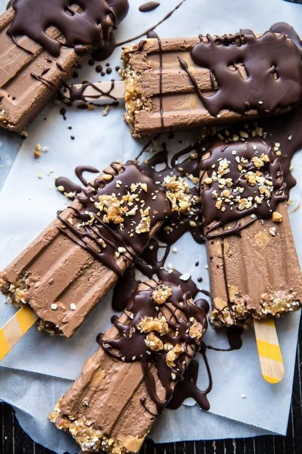 Esquimaux au Chocolat Marbrés au Beurre de Cacahuète