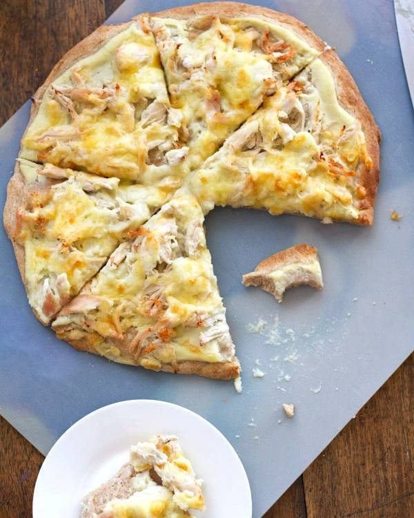 Pizza alfredo au poulet