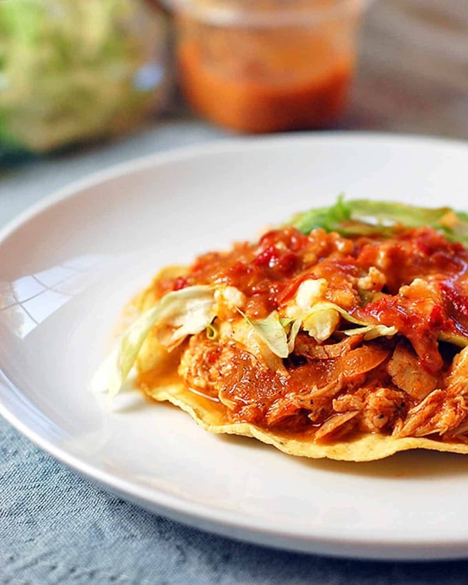 tostadas au poulet