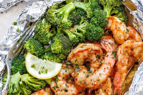 La recette des crevettes et brocoli en papillote